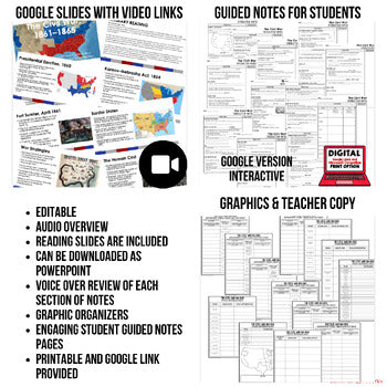 Civil War Guided Notes and PowerPoints American History, Google - preview 2