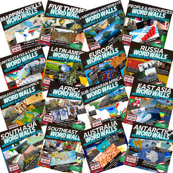 World Geography Word Wall Vocabulary Activities Bundle | Word Wall Worksheets - preview 2