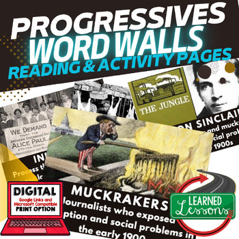 Progressive Era Word Wall Activity Pages U.S. History Word Wall - preview 1