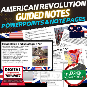 American Revolution Guided Notes & PowerPoints History, Flipped Classroom - preview 1