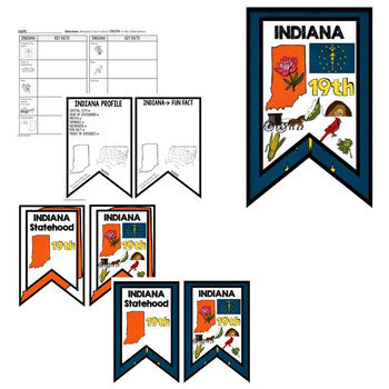 Indiana History Word Wall, State Profile, Indiana Activities US History Posters - preview 2