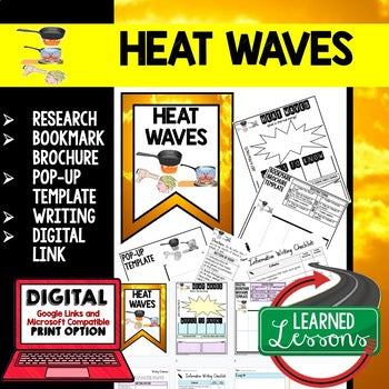 Heat Waves Activity Unit Review Research, Bookmark Brochure, Writing & Google - preview 1