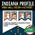 Indiana History Word Wall, State Profile, Indiana Activities US History Posters - preview 1