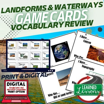 Landforms & Topography Game Cards, Earth Science Game Cards - preview 1