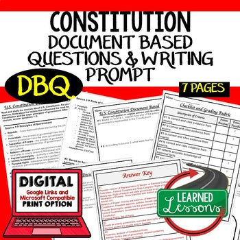 Constitution Document Based Questions DBQ (American History) - preview 1