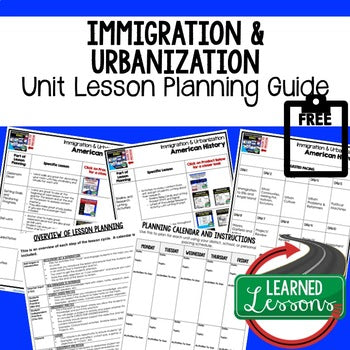 Immigration, Urbanization Lesson Plan Guide, American History BACK TO SCHOOL - preview 1
