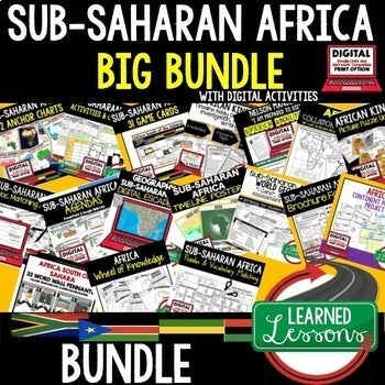 Sub-Saharan Africa Geography Bundle | World Geography Activities | Print & Digit - preview 1