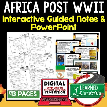 Africa Post WWII Guided Notes & PowerPoints, Digital Learning, Google & Print - preview 1