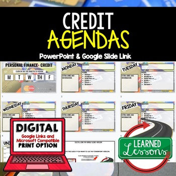 Credit Daily Agenda Slides | Personal Finance Bell Ringer | Google Slides - preview 1