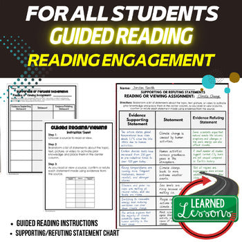 Guided Reading & Guided Viewing Chart | Reading Comprehension Graphic Organizer - preview 1