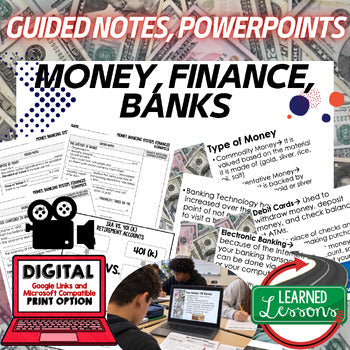 Money, Banking & Finance Guided Notes | Financial Literacy | Economics - preview 1