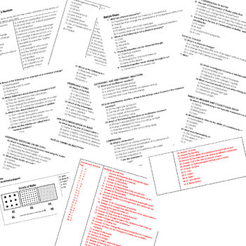 Elements, Compounds, Reactions Assessments, Test, Quiz, Science Assessments - preview 2