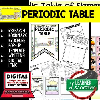 Periodic Table Activity Bookmark Brochure, Writing & Google Link - preview 1