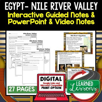 Egypt, Nile River Valley Civilization Guided Notes and PowerPoints, Google - preview 1