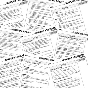 Government & The Economy Guided Notes & PowerPoint, Economics Guided Notes - preview 4