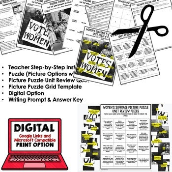 Women's Suffrage Activity Picture Puzzle US History Curriculum - preview 2