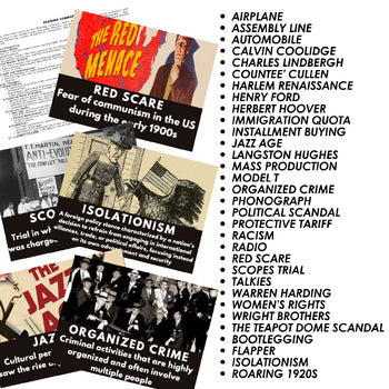1920s Word Wall Activity Pages U.S. History Word Wall - preview 2