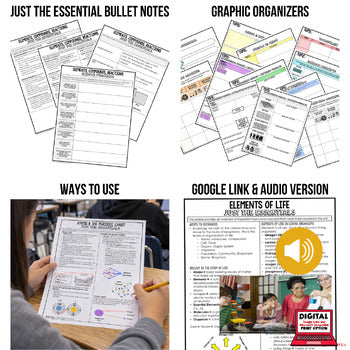 Elements & Reactions Outline Notes, Elements Bullet Notes Physical Science Notes - preview 2