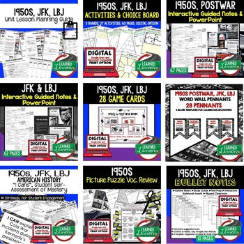 1950s, JFK & LBJ U.S. History Bundle | Cold War Activities | Print & Digital - preview 2