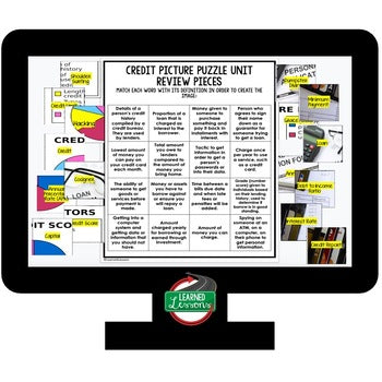 Personal Finance Credit Picture Puzzle | Financial Literacy Vocabulary Activity - preview 3