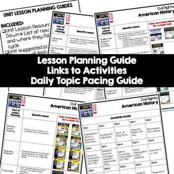 Civil Rights Movement Lesson Plan Guide, American History BACK TO SCHOOL - preview 2