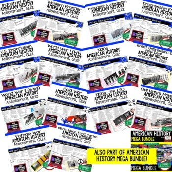 U.S. History Assessments Bundle | Tests, Quizzes & Google Forms Editable - preview 2