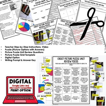 Personal Finance Credit Picture Puzzle | Financial Literacy Vocabulary Activity - preview 2