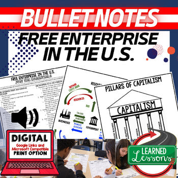 Free Enterprise in the US Outline Notes, Bullet Notes Unit Review Economic Notes - preview 1