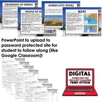 Ancient Greece Guided Notes and PowerPoints, Interactive Notebooks, Google - preview 2