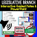 Legislative Branch Guided Notes and PowerPoint, Flipped Classroom, Google - preview 1