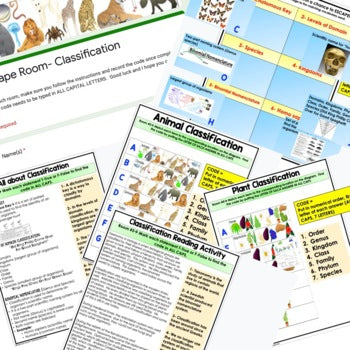 Classification Digital Escape Room Breakout Room Classification Activity - preview 2