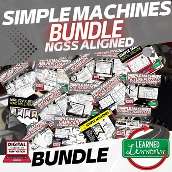 Simple Machines, Work, Power & Efficiency Bundle | Physical Science Curriculum | - preview 1