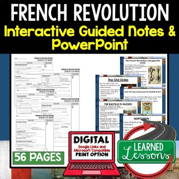 French Revolution Guided Notes & PowerPoints, Digital and Print - preview 1