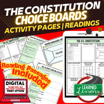 Constitution Activities, Choice Board, Print & Digital, Google - preview 1