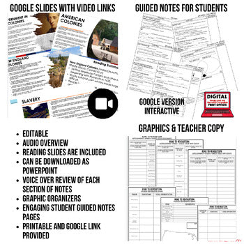 Early U.S. History Guided Notes Bundle | PowerPoints | Print & Digital - preview 2