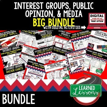 Interest Groups, Public Opinion & Media Bundle | Civics Activities - preview 1