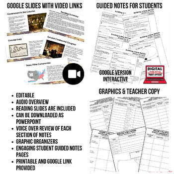 New Nation Guided Notes and PowerPoints American History, Flipped Classroom - preview 2