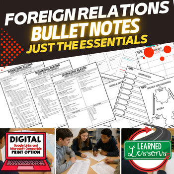 International Relations Outline Notes, Foreign Affairs Bullet Notes, Unit Review - preview 1
