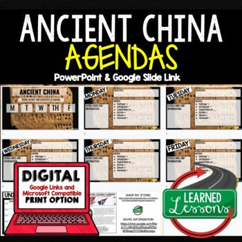 Ancient China Agenda PowerPoint & Google Slides, World History Agenda - preview 1