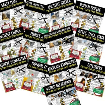 Ancient World History Picture Puzzle Bundle | Study Guide & Test Prep Review - preview 3