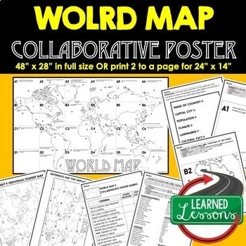 World Geography Collaborative Poster, World Geography Mapping Activity BUNDLE - preview 4