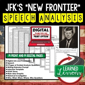 The New Frontier by John F. Kennedy Speech Analysis and Writing Activity, Google - preview 1