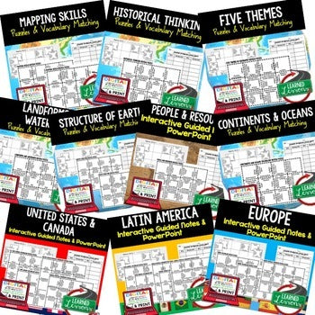 Landforms and Waterways Vocabulary Puzzle, Digital Learning, Google & Print - preview 3