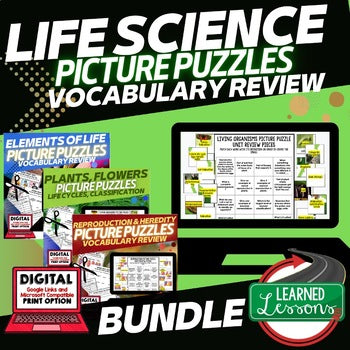 NGSS Science Picture Puzzle Bundle | Life, Earth & Physical Science Activity - preview 3
