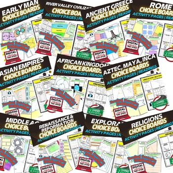 World History Choice Board Bundle | Print & Google Slides Activities - preview 3