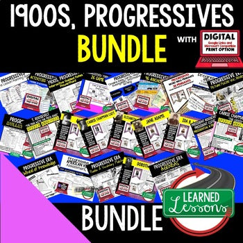 Progressive Era Activities Bundle | U.S. History Print & Digital Lessons - preview 1