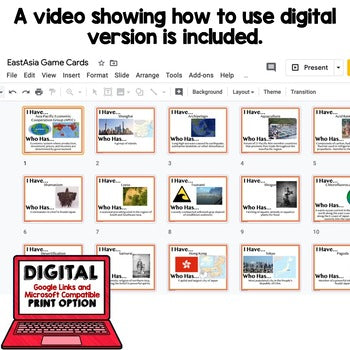 East Asia  Game Cards, Geography Print & Digital Distance Learning - preview 2