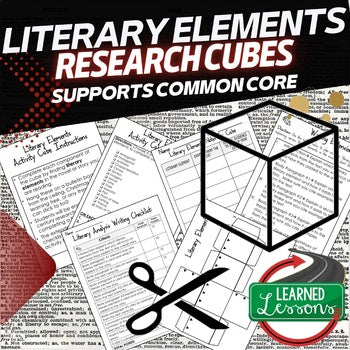 Literary Elements Activity Research Cube with Writing Extensions (English) - preview 1