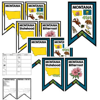 Montana History Word Wall, State Profile, Montana Activities US History Posters - preview 2