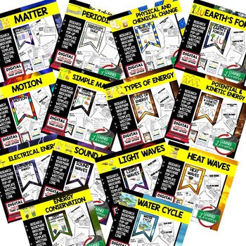 Physical Science Research Projects Bundle | Interactive Notebook Activities - preview 2